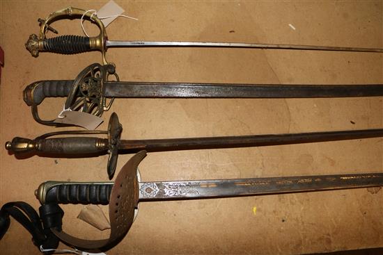 Two rapiers and two cutlasses